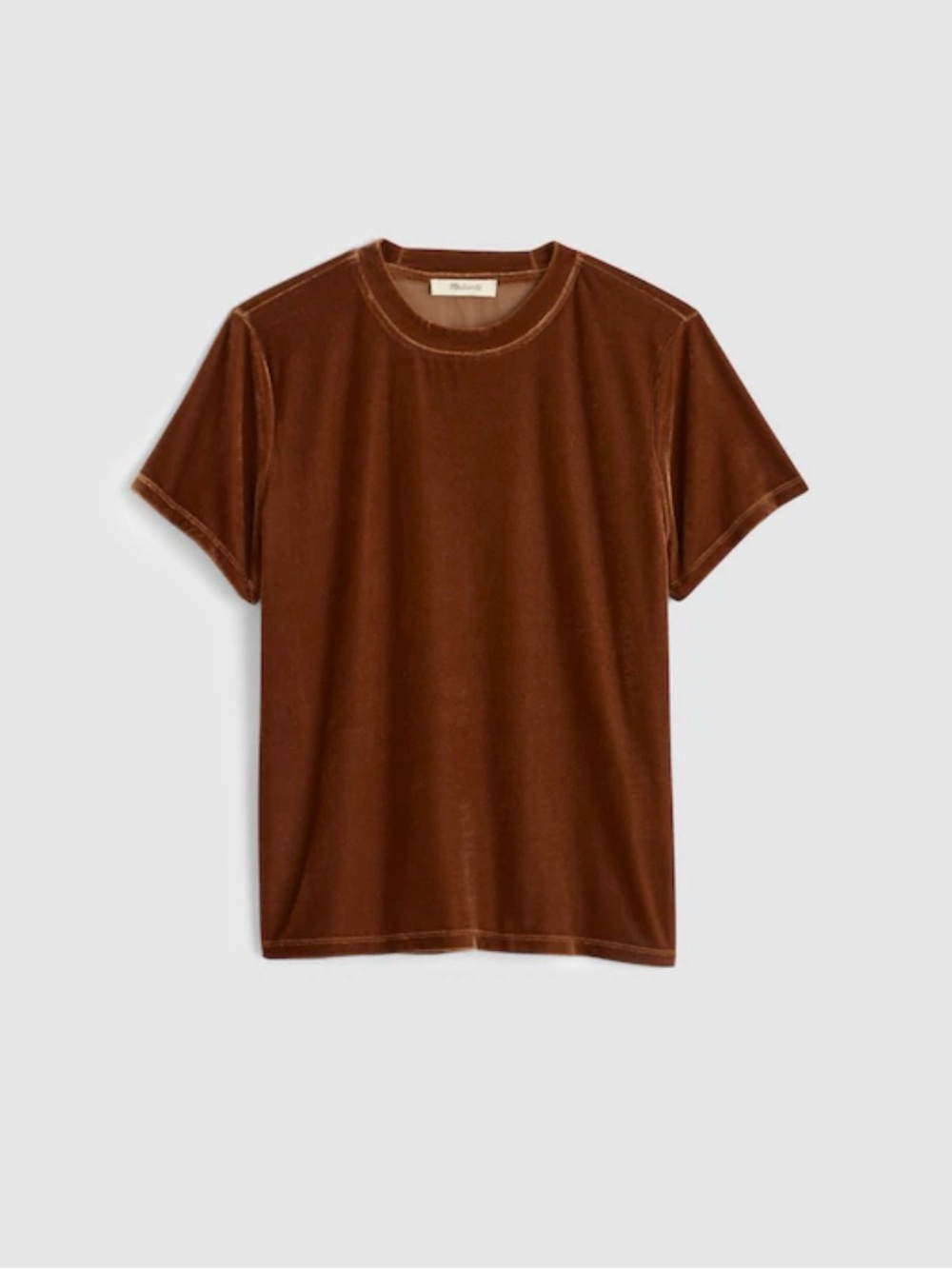 Madewell The Relaxed Tee in Velvet | Size Large | Pecan Shell | NWT - Picture 6 of 7
